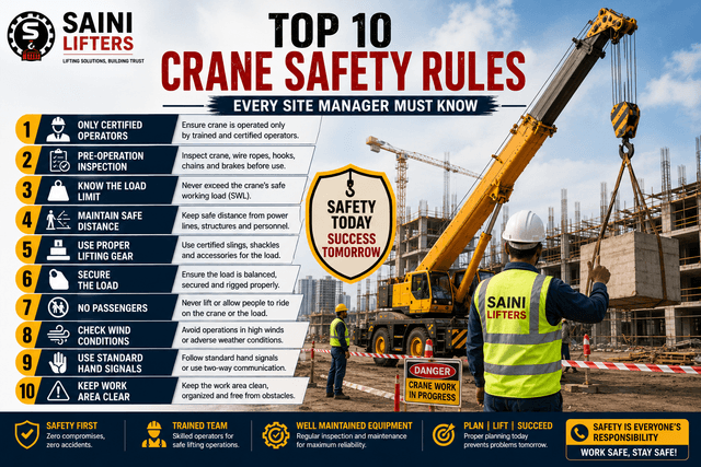 Top 10 Crane Safety Rules Every Site Manager Must Know